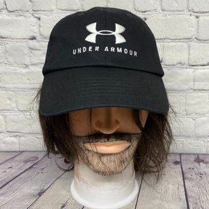 UNDER ARMOUR UA Dad Hat Women's Cap Strap Back Black OSFA Stretch Embroidered